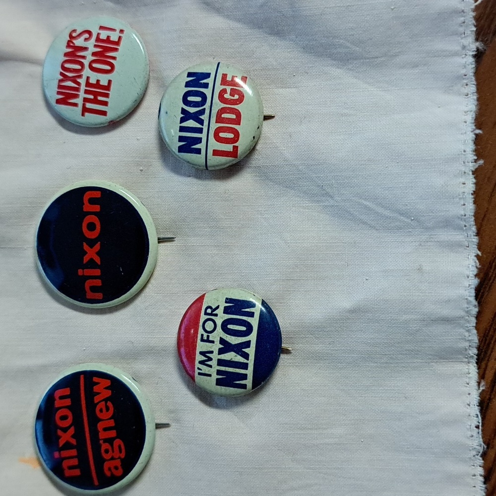 Nixon Political Campaign Election Buttons (5 pins sold together in a bundle)